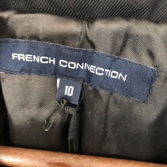 French connection double breasted trench coat black lined forever style US XS-S - Picture 8 of 10
